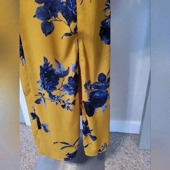 Chelsea28 Floral Yellow Print Faux Wrap Maxi Dress(S) - Picture 9 of 14